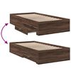 vidaXL Cama con cajones madera de ingeniería marrón roble 90x200 cm