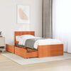 vidaXL Estructura de cama sin colch&oacute;n madera maciza marr&oacute;n 75x190 cm