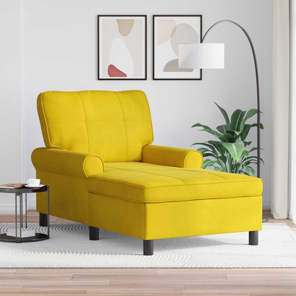 vidaXL Sill&oacute;n reclinable Amarillo 91 x 157 x 91 cm Terciopelo
