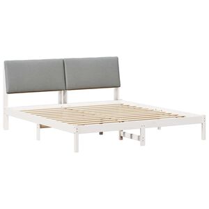 vidaXL Estructura de cama con cabecera y gris claro 180 x 200 cm