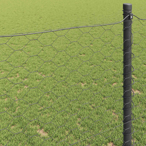 vidaXL Cerca Hexagonal Gris 1,5 x 100 m PVC