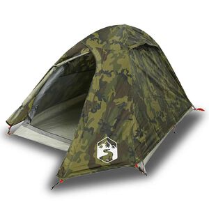 vidaXL Tienda de campa&ntilde;a igl&uacute; para 2 personas impermeable camuflaje