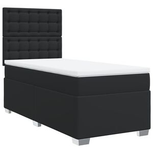 vidaXL Cama box spring con colch&oacute;n cuero sint&eacute;tico negro 90x190 cm