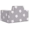 vidaXL Sofá para niños felpa suave gris claro con estrellas