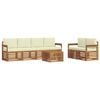 vidaXL Conjunto de sof&aacute;s de exterior 7 uds. Natural y Crema