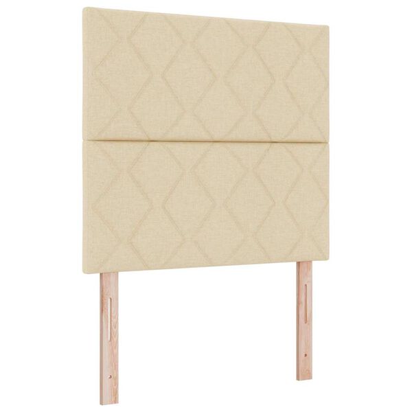 vidaXL Cama Box Spring LED con colch&oacute;n Crema 100 x 200 cm tela