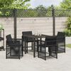 vidaXL Conjunto de Comedor de Jard&iacute;n 5 pcs Negro rat&aacute;n sint&eacute;tico