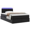 vidaXL Cama con almacenamiento y LED con colch&oacute;n Negro 120 x 190 cm