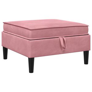 vidaXL Taburete de Sof&aacute; con Almacenamiento Rosa Terciopelo