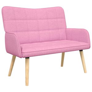 vidaXL Sof&aacute; de 2 Plazas Rosa 115 x 61 x 87 cm Tela