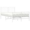 vidaXL Estructura cama sin colch&oacute;n con estribo metal blanco 120x190 cm