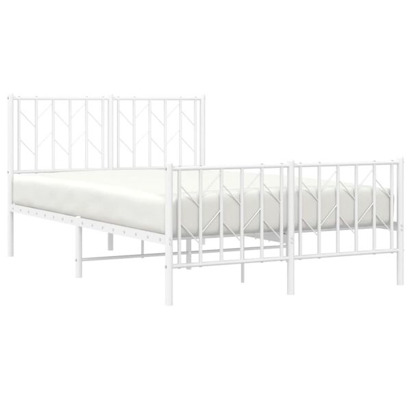 vidaXL Estructura cama sin colch&oacute;n con estribo metal blanco 120x190 cm