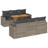 vidaXL Set de sof&aacute;s de jard&iacute;n 7 pzas con cojines rat&aacute;n sint&eacute;tico gris