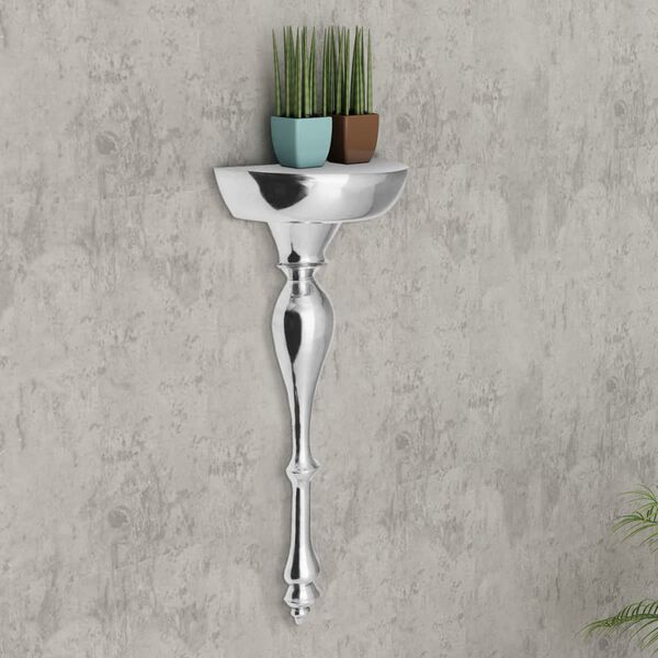 vidaXL Estante de pared de aluminio plateado 35x17x81 cm