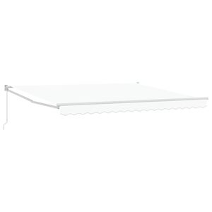 vidaXL Toldo retr&aacute;ctil Blanco 400 x 300 cm Poli&eacute;ster y Aluminio