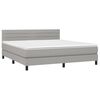 vidaXL Cama box spring con colch&oacute;n tela gris claro 180x200 cm