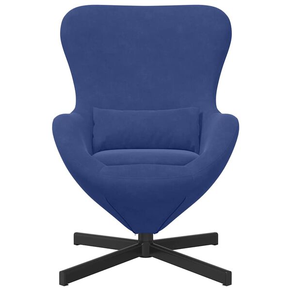 vidaXL Sill&oacute;n huevo Azul Polic&iacute;a 63 x 73 x 90 cm Terciopelo