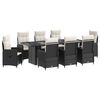 vidaXL Juego de comedor para exteriores 9 uds. Negro y Blanco Crema