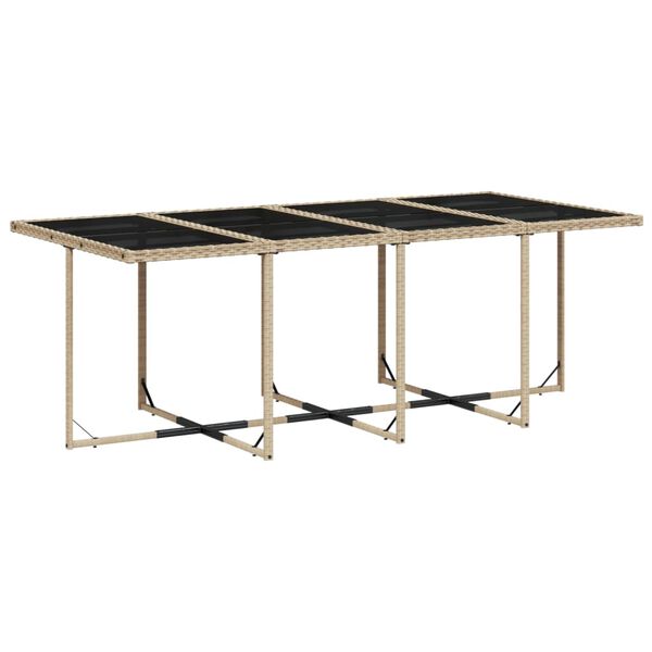 vidaXL Set comedor de jard&iacute;n 9 pzas con cojines rat&aacute;n sint&eacute;tico beige