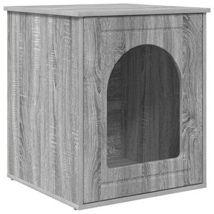 vidaXL Casa para Gatos Gris Sonoma 53 x 52 x 62 cm