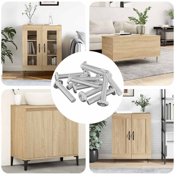 vidaXL Tornillo de Bloqueo de Cabeza 12 pcs Plateado M6 x 35 mm Acero