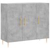 vidaXL Aparador de madera de ingenier&iacute;a gris hormig&oacute;n 90x34x80 cm