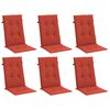 vidaXL Cojines silla respaldo alto 6 uds tela rojo melange 120x50x4 cm