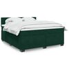 vidaXL Cama box spring con colch&oacute;n terciopelo verde oscuro 180x200 cm