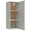 vidaXL Armario de pared contrachapada gris hormigón 34,5x34x90 cm