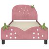 vidaXL Cama para ni&ntilde;os con cabecero Rosa 90 x 200 cm Terciopelo