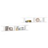 vidaXL Estante de pared 2 uds contrachapado blanco brillo 105x18x20 cm