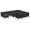 vidaXL Set muebles de jard&iacute;n 12 pzas y cojines rat&aacute;n sint&eacute;tico negro