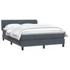 vidaXL Cama box spring con colch&oacute;n terciopelo gris oscuro 140x220 cm