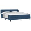 vidaXL Cama box spring con colch&oacute;n con colch&oacute;n Azul 180 x 200 cm tela
