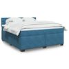 vidaXL Cama box spring con colch&oacute;n terciopelo azul 180x200 cm