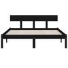 vidaXL Estructura de cama sin colch&oacute;n madera maciza negro 120x200 cm
