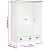 vidaXL Armario de 3 puertas Hill Range madera pino blanco 127x50x170cm