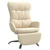vidaXL Sill&oacute;n de relax con reposapi&eacute;s tela color crema