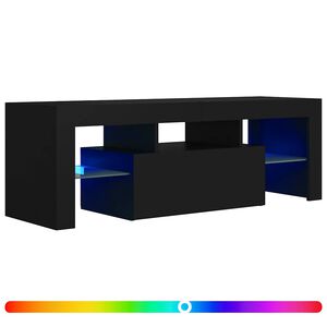 vidaXL Mueble de TV con luces LED negro 120x35x40 cm