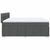 vidaXL Cama box spring con colch&oacute;n tela gris oscuro 200x200 cm
