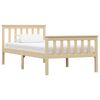 vidaXL Estructura de cama sin colch&oacute;n madera pino natural 100x200 cm