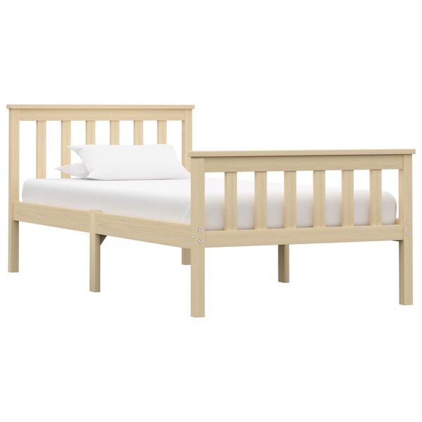 vidaXL Estructura de cama sin colch&oacute;n madera pino natural 100x200 cm