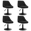 vidaXL Sillas de comedor giratorias 4 unidades terciopelo negro