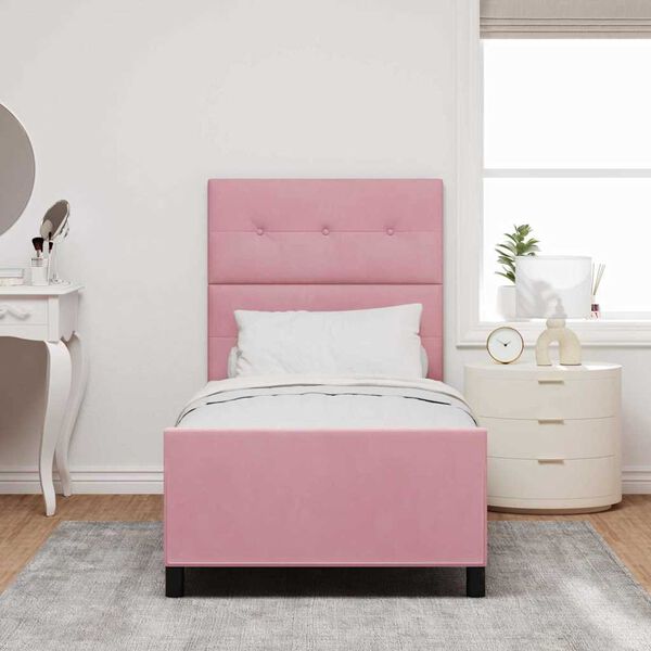 vidaXL Cama tipo Box Spring con cabecera Rosa 80 x 200 cm Terciopelo