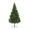 vidaXL &Aacute;rbol de Navidad preiluminado con luces y bolas verde 210 cm