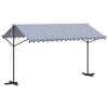 vidaXL Toldo de pie tela y acero azul y blanco 400x300 cm