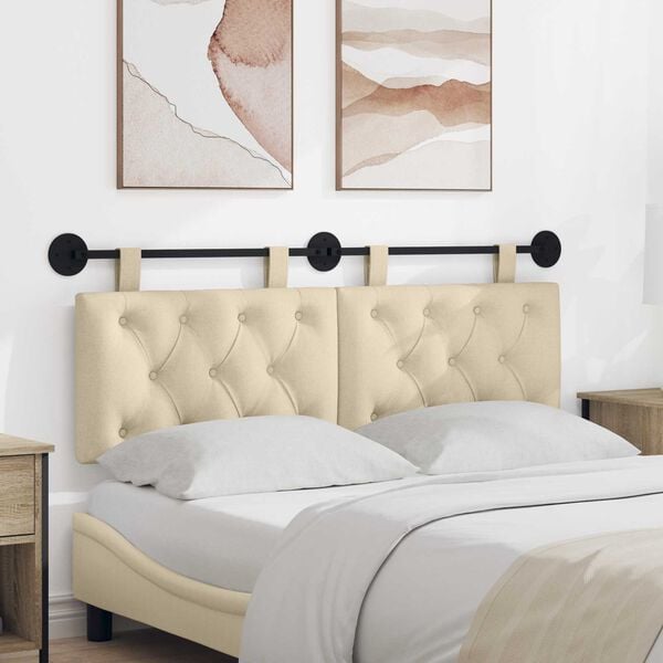 vidaXL Cabecera Colgante Crema 150 x 55 x 7 cm tela