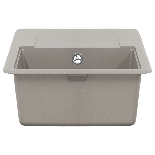 vidaXL Lavabo Gris 670 x 460 mm 80% Cuarzo y 20% Resina