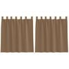 vidaXL Cortinas de voile con trabillas, 2 unidades, marr&oacute;n claro, 140x140 cm