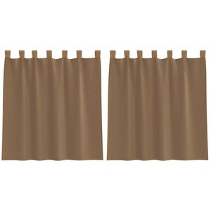vidaXL Cortinas de voile con trabillas, 2 unidades, marr&oacute;n claro, 140x140 cm